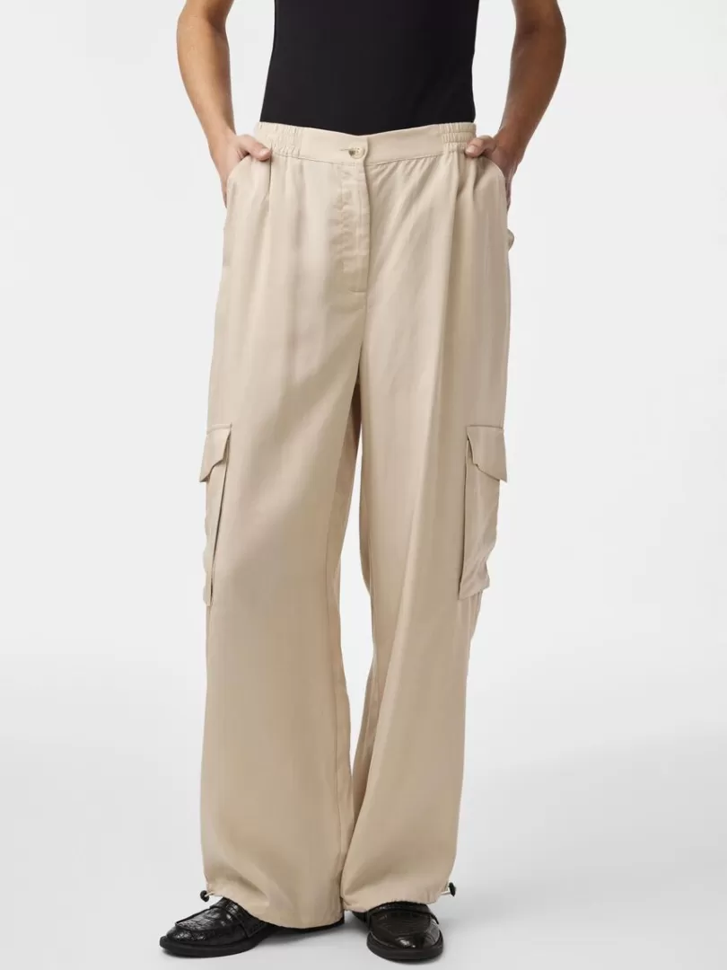 Trousers>Yas BAMBOO CARGO TROUSERS IrishCream