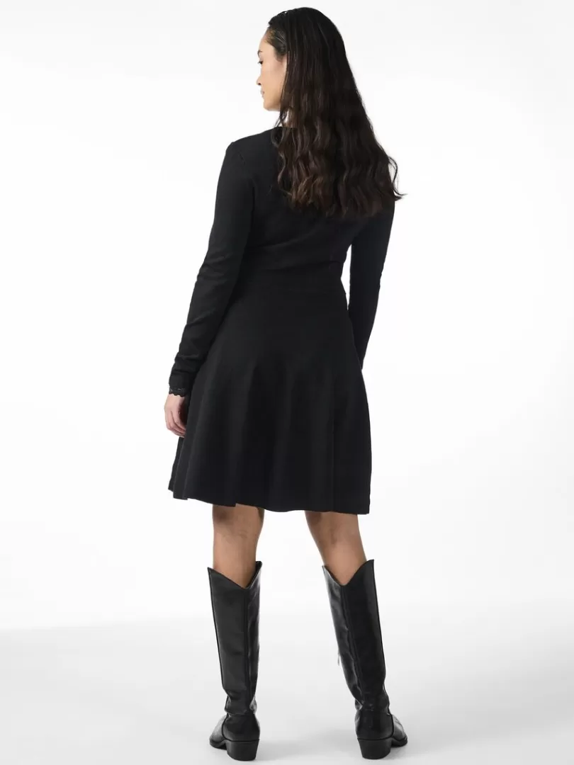 Knitwear | Dresses>Yas BECCO KNITTED DRESS Black