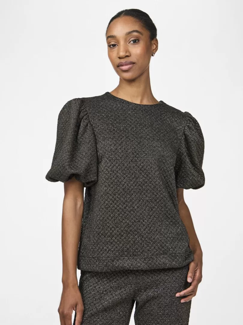 Tops & T-Shirts>Yas CASA PUFF SLEEVED TOP Black