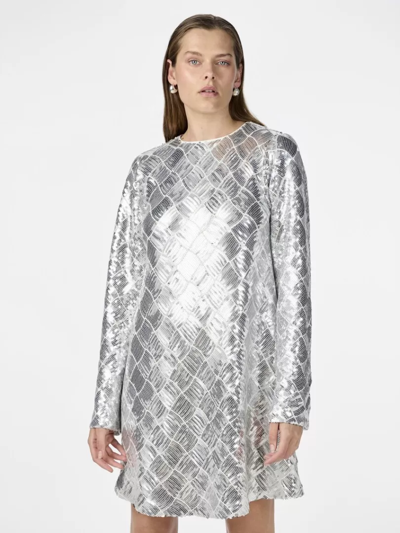 Dresses>Yas CHEKKA MINI DRESS Silver