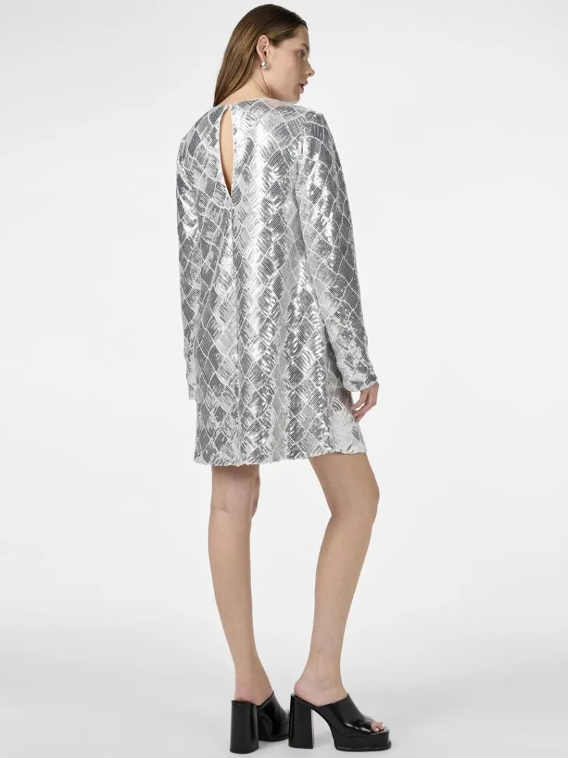 Dresses>Yas CHEKKA MINI DRESS Silver