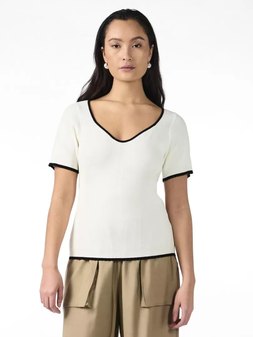 Knitwear | Tops & T-Shirts>Yas CHENA KNITTED TOP StarWhite