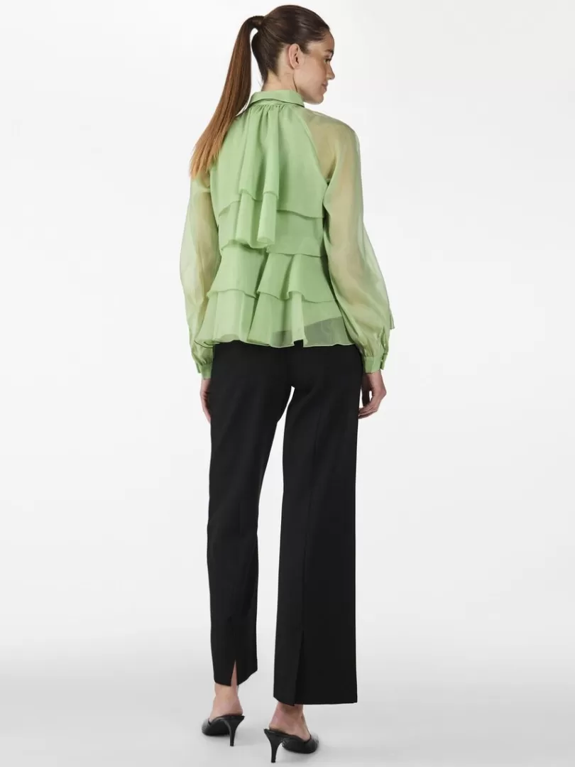 Tops & T-Shirts>Yas ELOISE BLOUSE QuietGreen