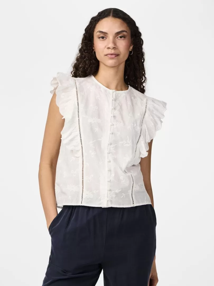 Tops & T-Shirts>Yas FELIRA SLEEVELESS TOP StarWhite