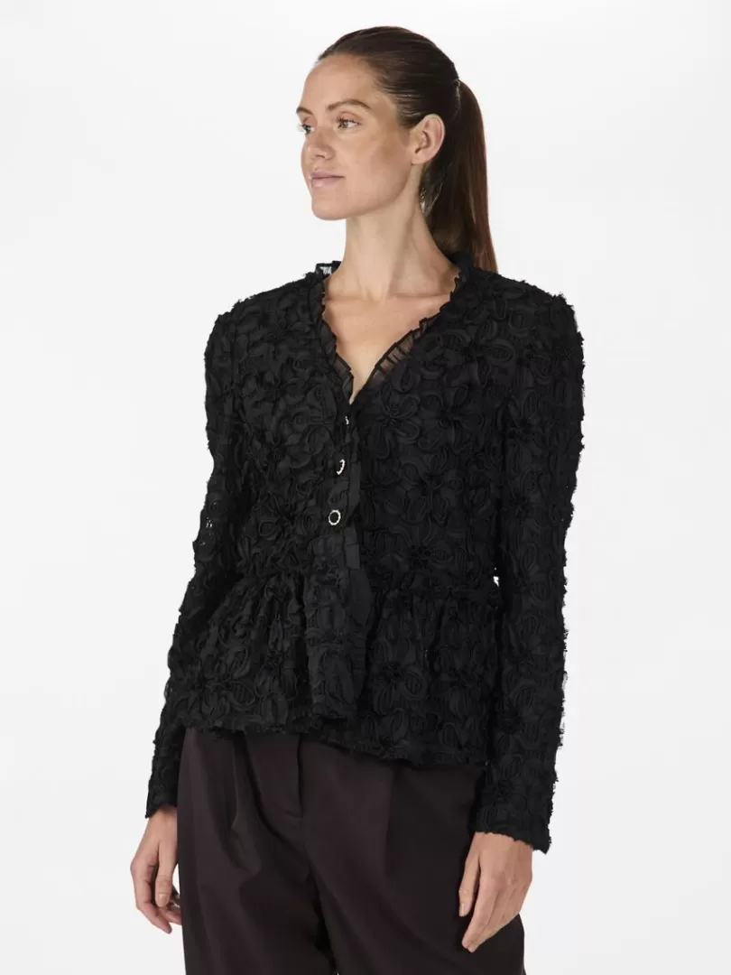 Tops & T-Shirts>Yas FLERA LONG SLEEVED BLOUSE Black