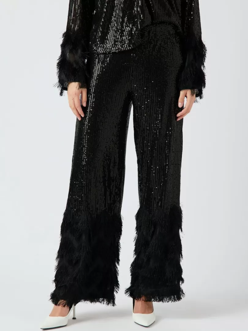 Trousers>Yas FLOW WIDE-LEG TROUSERS Black