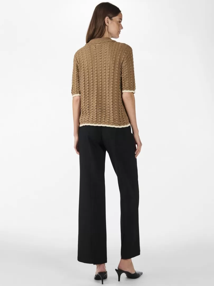 Knitwear | Tops & T-Shirts>Yas JUNE KNITTED TOP TigersEye