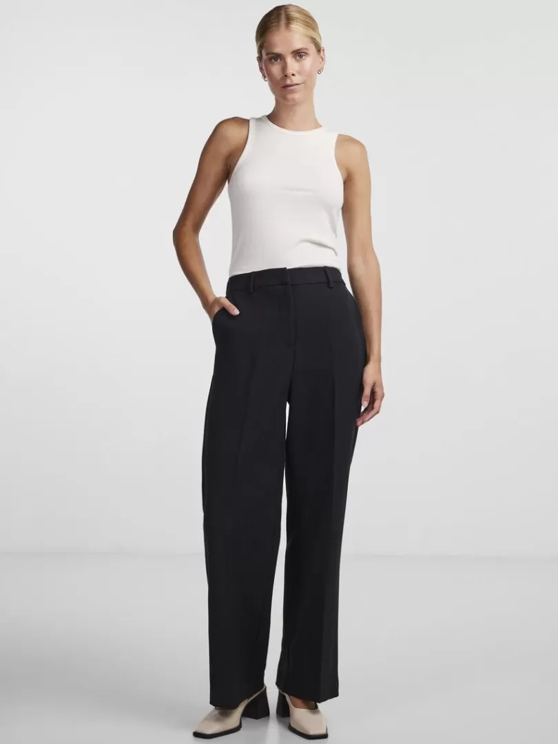 Trousers>Yas LIKKA WIDE-LEG TROUSERS Black