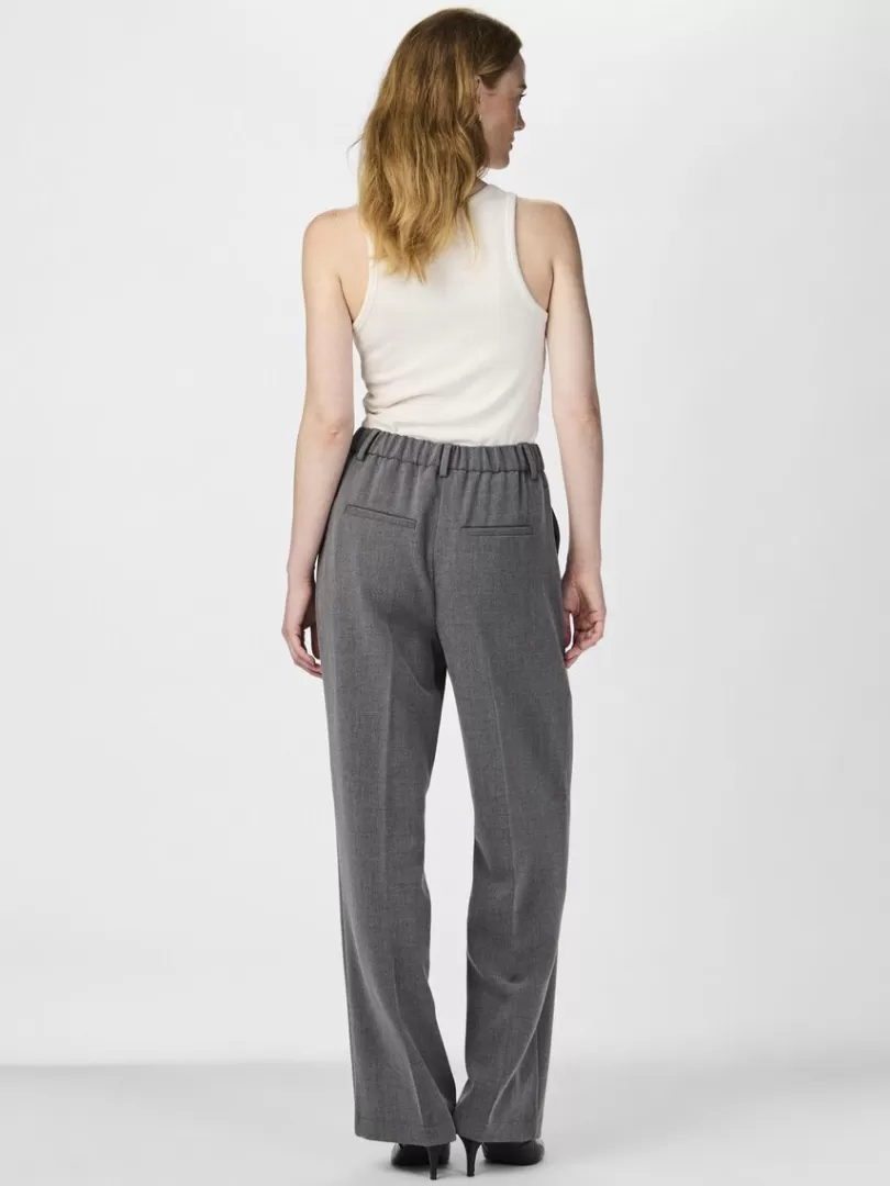 Trousers>Yas LIKKA WIDE-LEG TROUSERS DarkGreyMelange