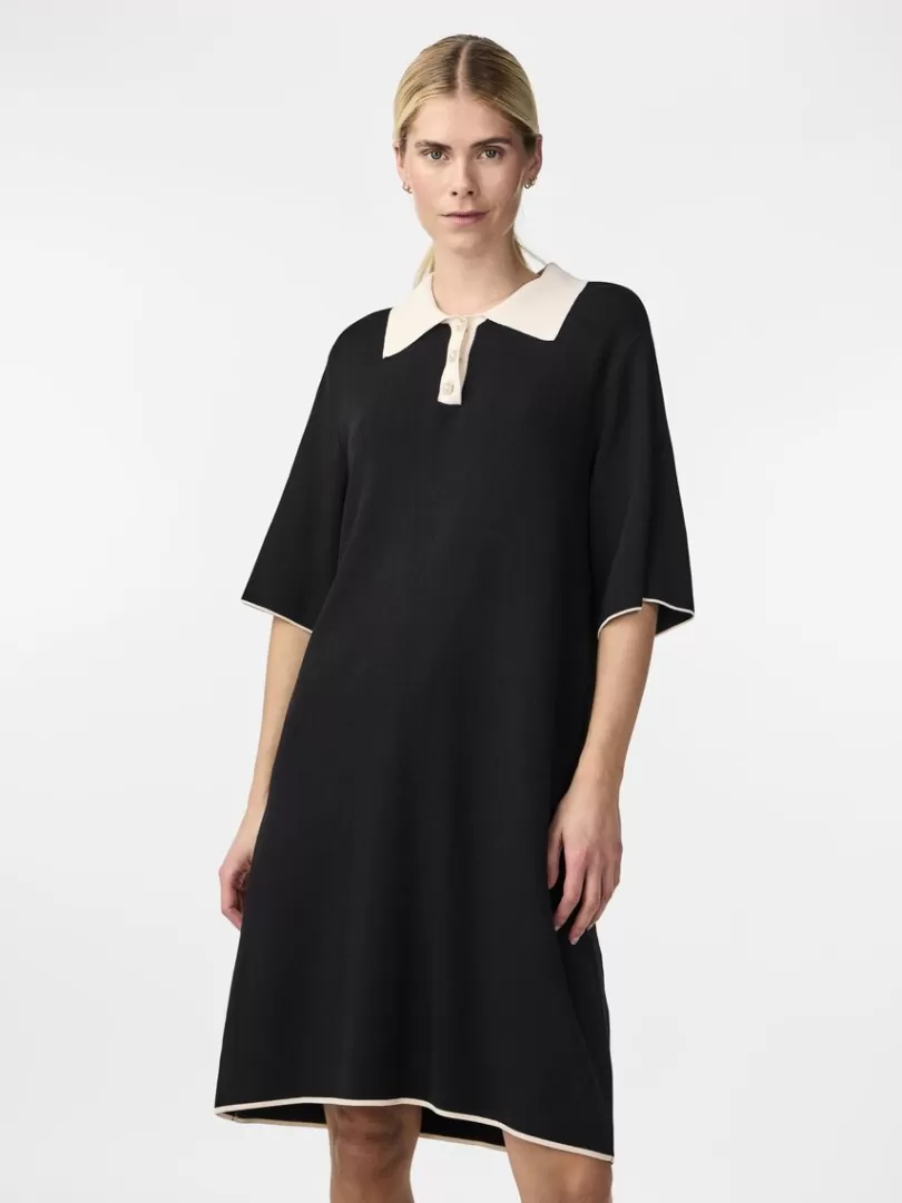 Knitwear | Dresses>Yas MILLE KNITTED DRESS Black