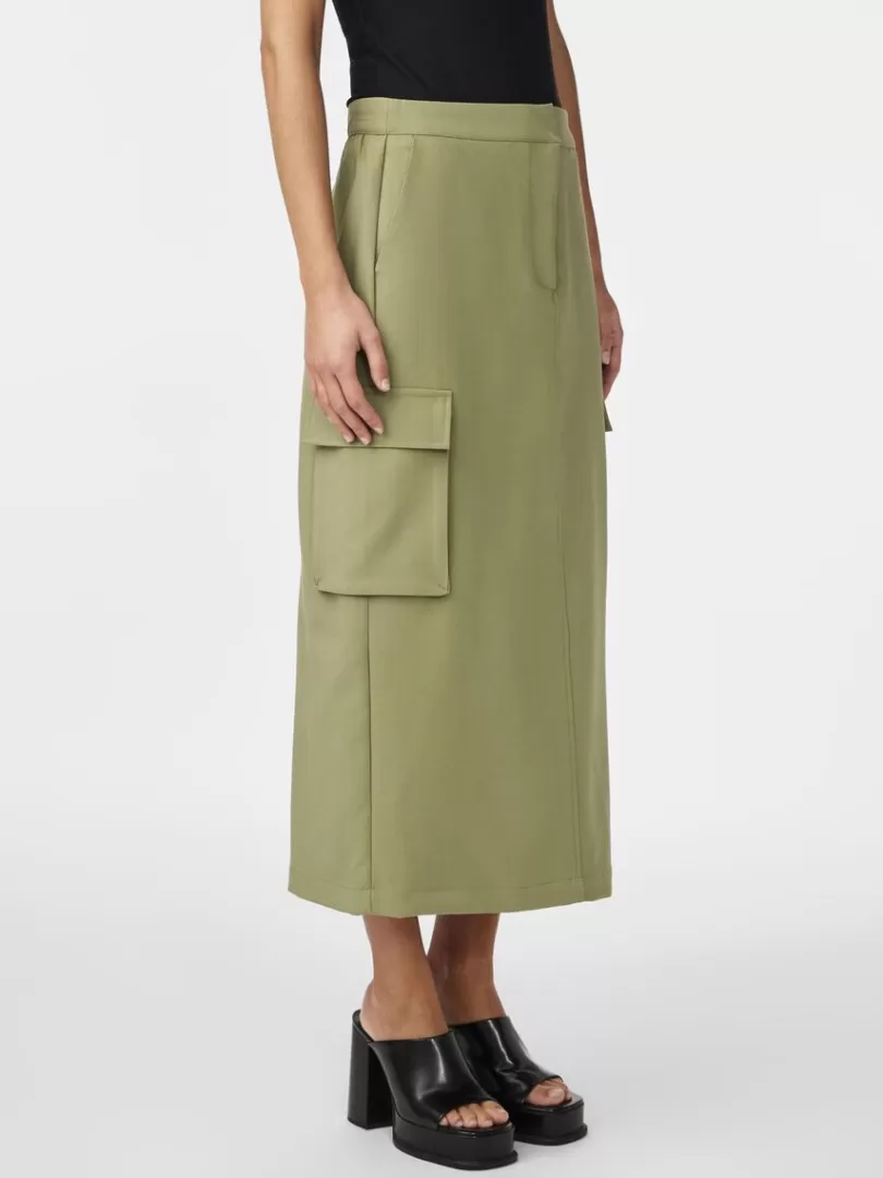 Skirts>Yas POCKA MIDI SKIRT OilGreen