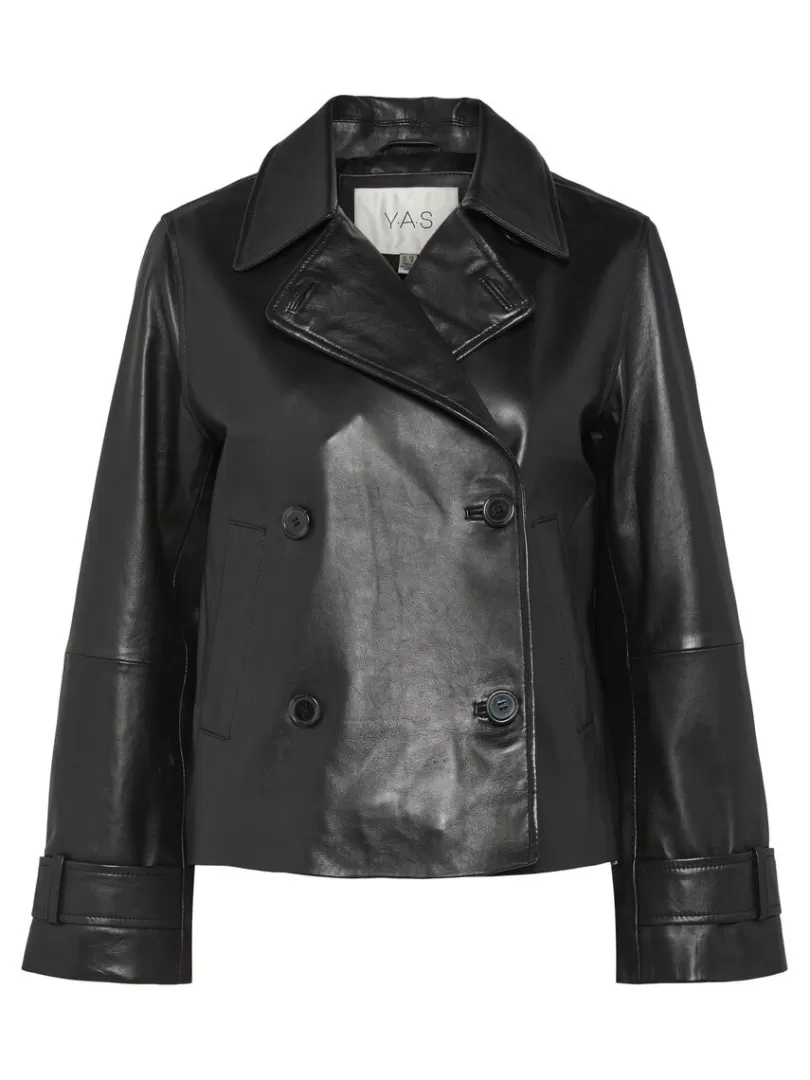 Outerwear>Yas REEMA LEATHER JACKET Black