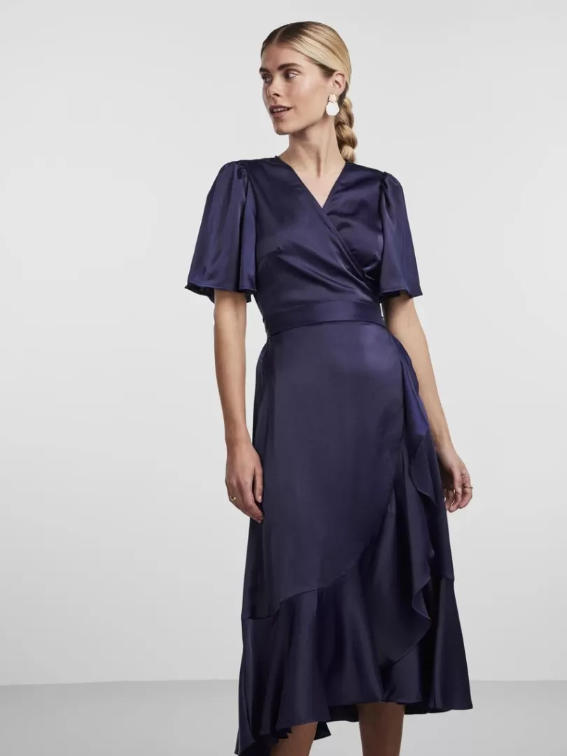 Dresses>Yas THEA WRAP DRESS EveningBlue