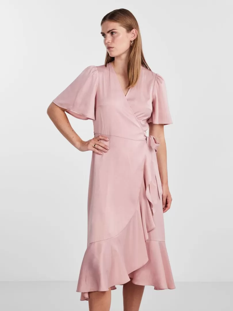 Dresses>Yas THEA WRAP DRESS PaleMauve