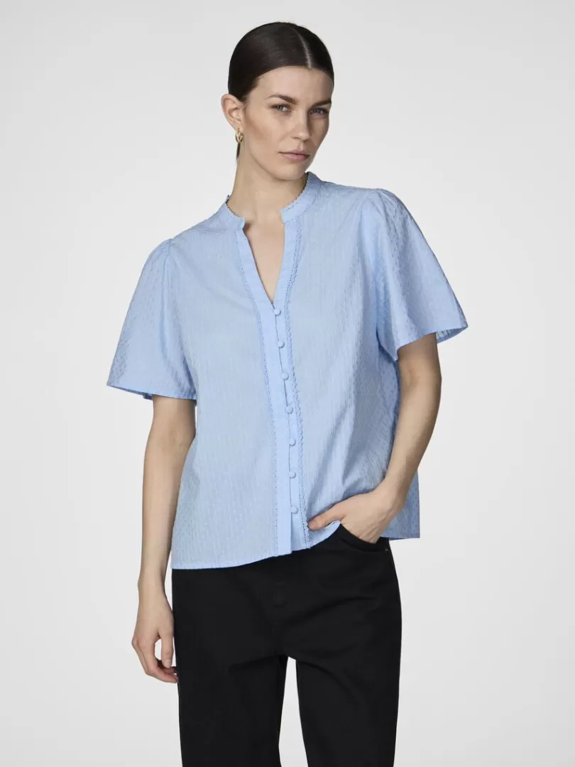 Tops & T-Shirts>Yas TIA SHORT SLEEVED TOP ClearSky