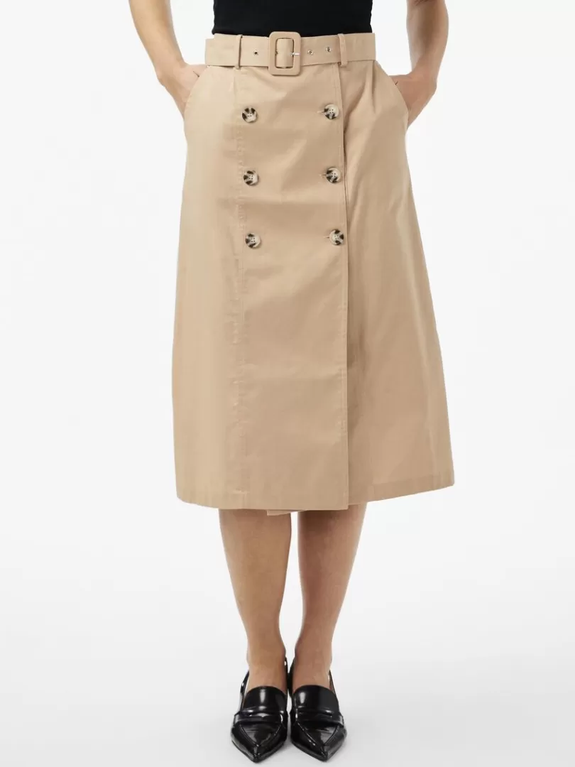 Skirts>Yas TRENCH MIDI SKIRT GingerRoot