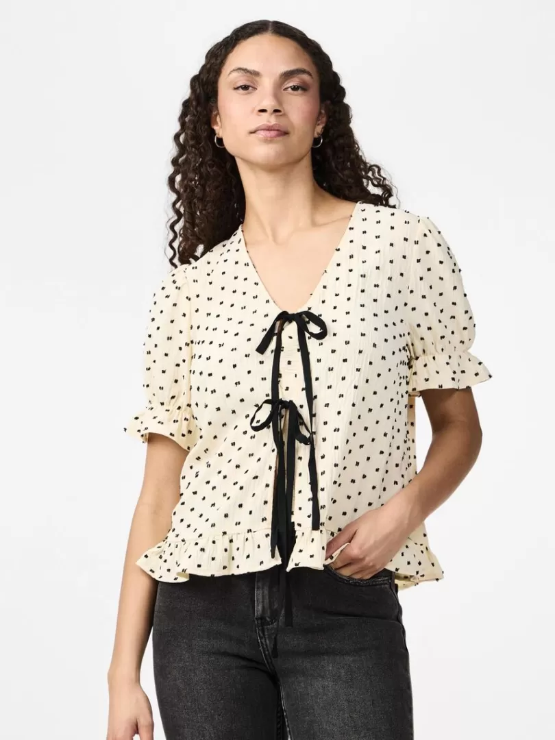 Tops & T-Shirts>Yas TULMA SHORT SLEEVED TOP Birch