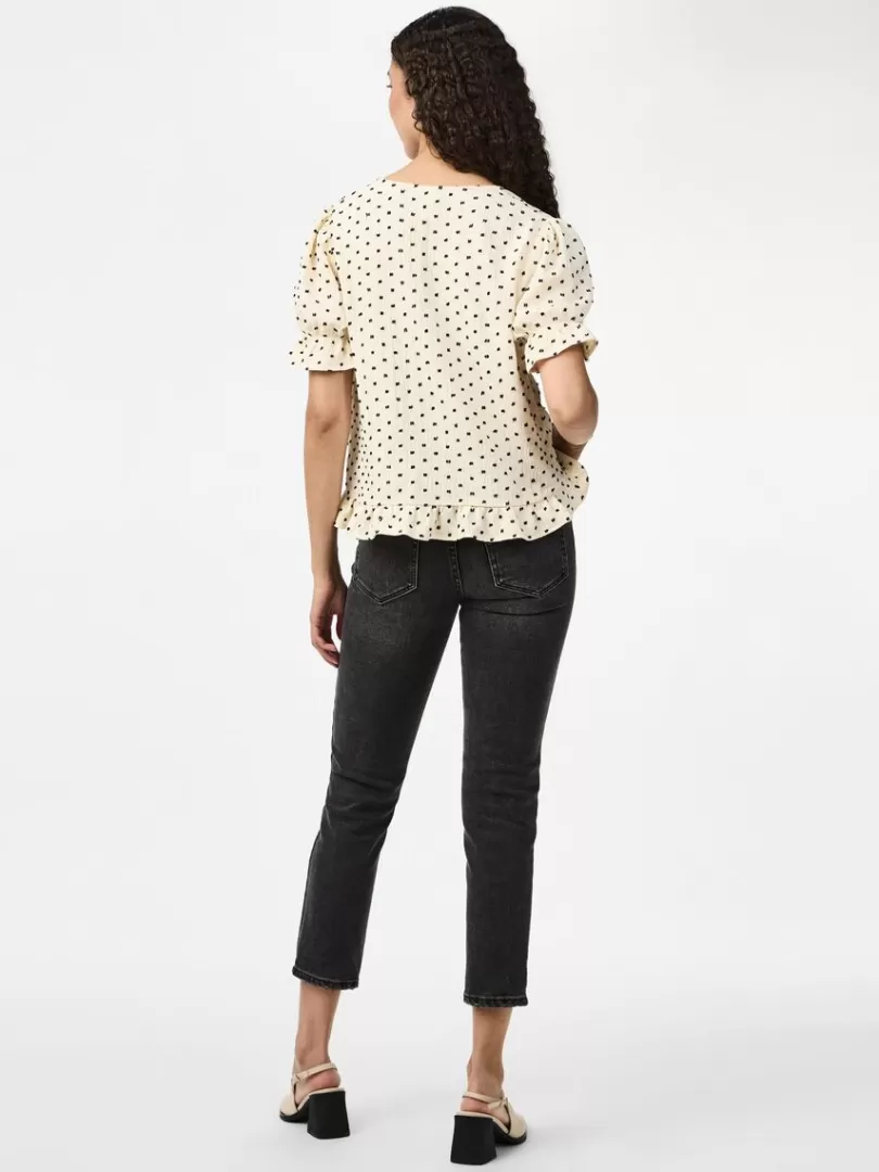 Tops & T-Shirts>Yas TULMA SHORT SLEEVED TOP Birch