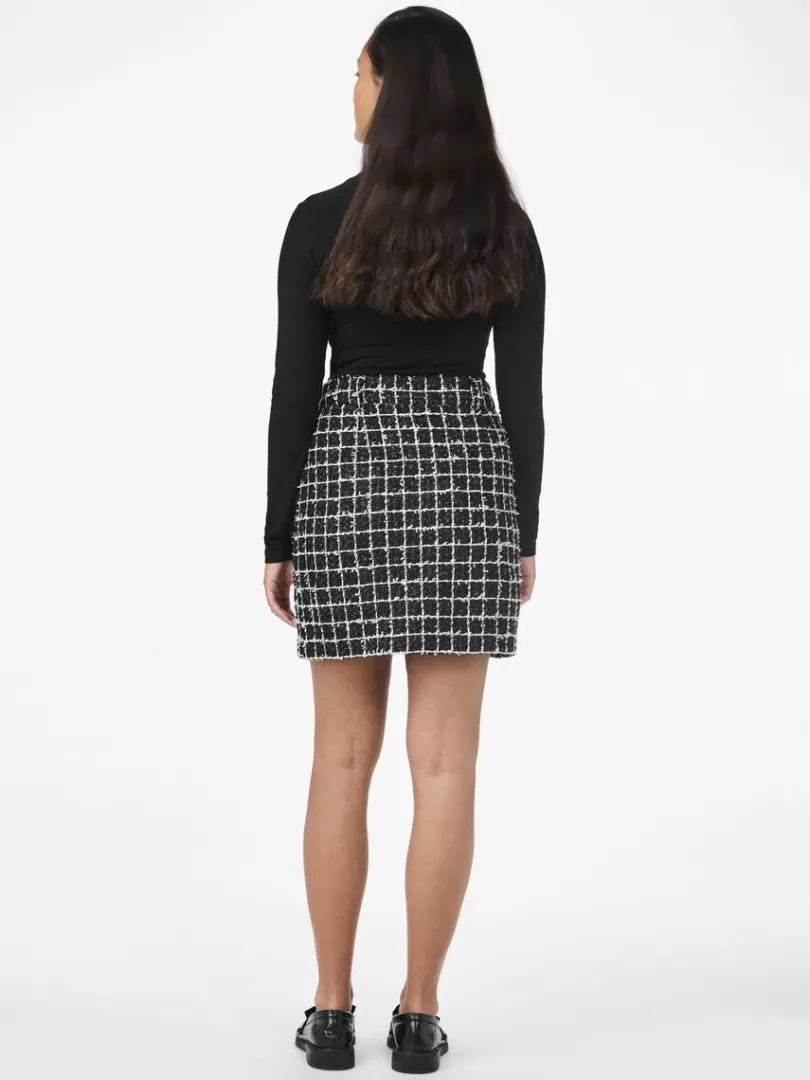 Skirts>Yas TWEEDY MINI SKIRT Black