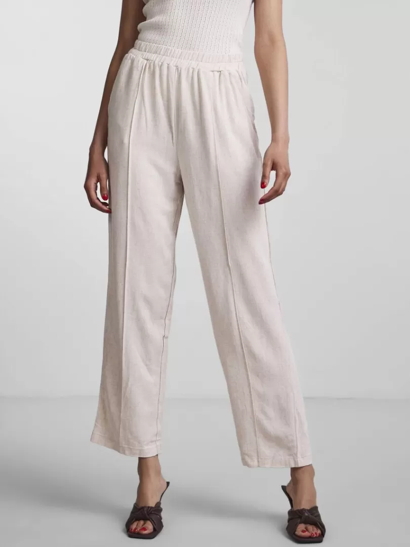 Trousers>Yas VIGGI CROPPED TROUSERS Eggnog