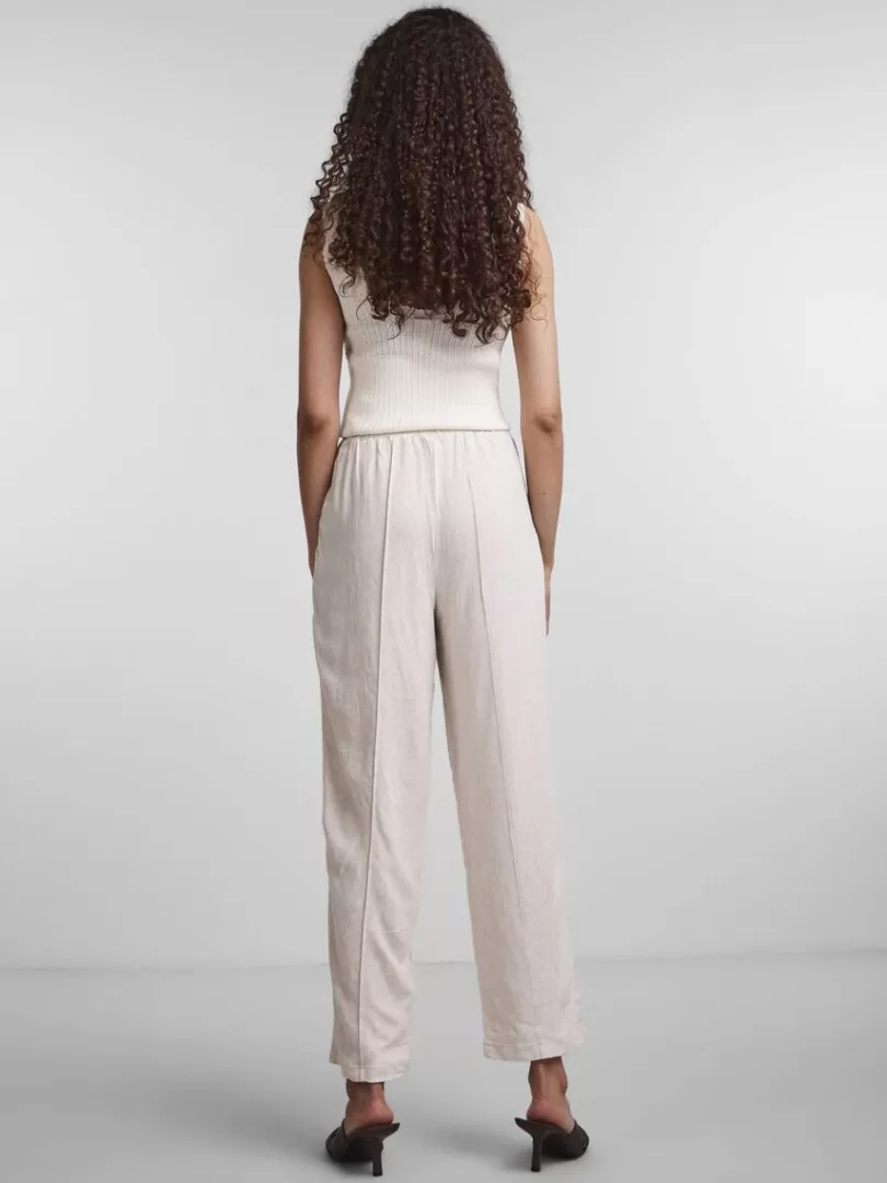 Trousers>Yas VIGGI CROPPED TROUSERS Eggnog